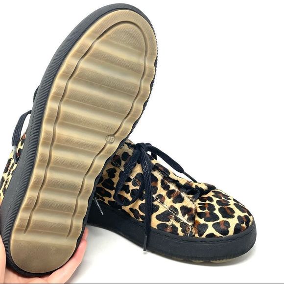 CREAM by DSW Leopard Calf Hair Platform Lace Up Sneakers Size 39/8.5 - Picture 8 of 9